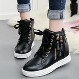 Giày bánh mì nữ đế độn cao 6cm cao cổ dáng thể thao full size màu đen BM065D