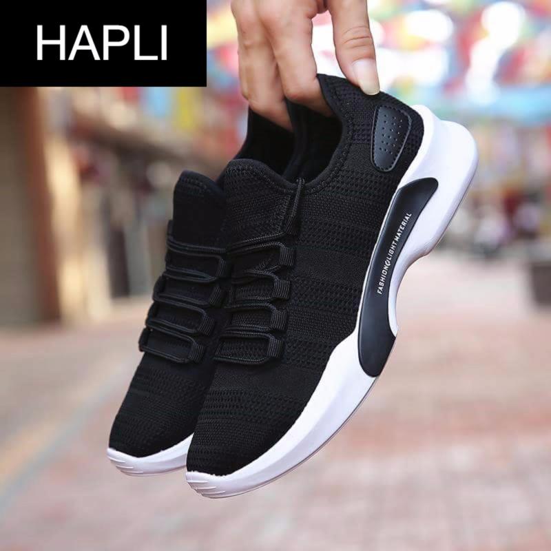 Giày sneaker nam kiểu Hàn Quốc, năng động và mạnh mẽ HAPLI - DBF1 (đen)