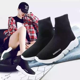 Giày Sneaker Nữ Cao Cổ Chun Hot Nhất - HAPU - TBLcao1 (đen) April 2018 - 3 Giày sneaker nữ cao cổ chun hot nhất - HAPU - TBLcao1 (đen) - 3