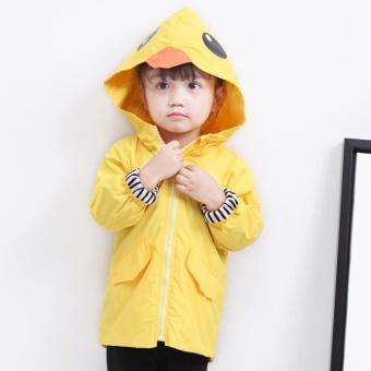 Girl's Hot Style Fall Cute Shape Long Suit Children Yellow Duckling Coat - Yellow - intl  