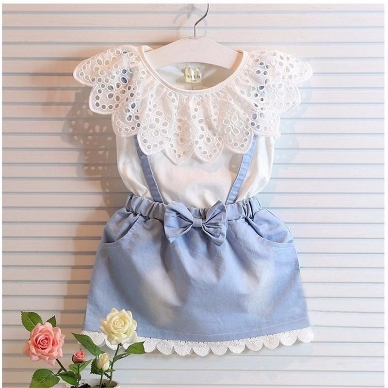 Giá bán Girls Dresses 2017 New Girls Cute Dress Sleeveless Cotton Summer
White Belt Denim Dress - intl