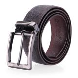 HL4414 - Dây nịt nam da đà điểu Huy Hoàng trơn đầu kim màu nâu đất
