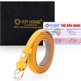 HL5146 - Thắt lưng nữ da thật Huy Hoàng cỡ nhỏ màu vàng