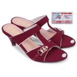 Hl7046 - dép nữ huy hoàng đế xuồng màu đỏ đô