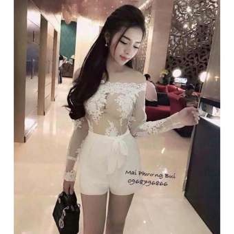 Jump ngắn tay dài ren lưới bẹt vai