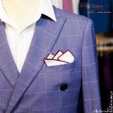 Khăn cài túi áo vest - Pocket Square màu đỏ mận