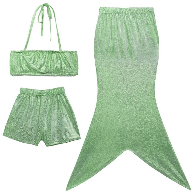 Nơi bán Kids Summer Unique Solid Children Swimsuit 3pcs Top+Shorts+Skirt Swimwear (Green) - intl