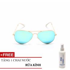 Địa Chỉ Bán Kính mát tròng thủy tinh R140.2 (Xanh vàng) + Tặng 1 chai nước rửa kính ROSSI Italy Design  