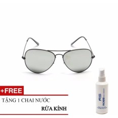 Chi tiết sản phẩm Kính mát unisex Shady R124.1 (Bạc đen) + Tặng 1 chai nước rửa kính ROSSI Italy Design  