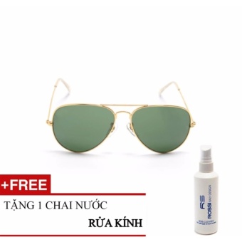 Kính mát unisex Shady R128.2 (Xanh vàng) + Tặng 1 chai nước rửa kính ROSSI Italy Design  