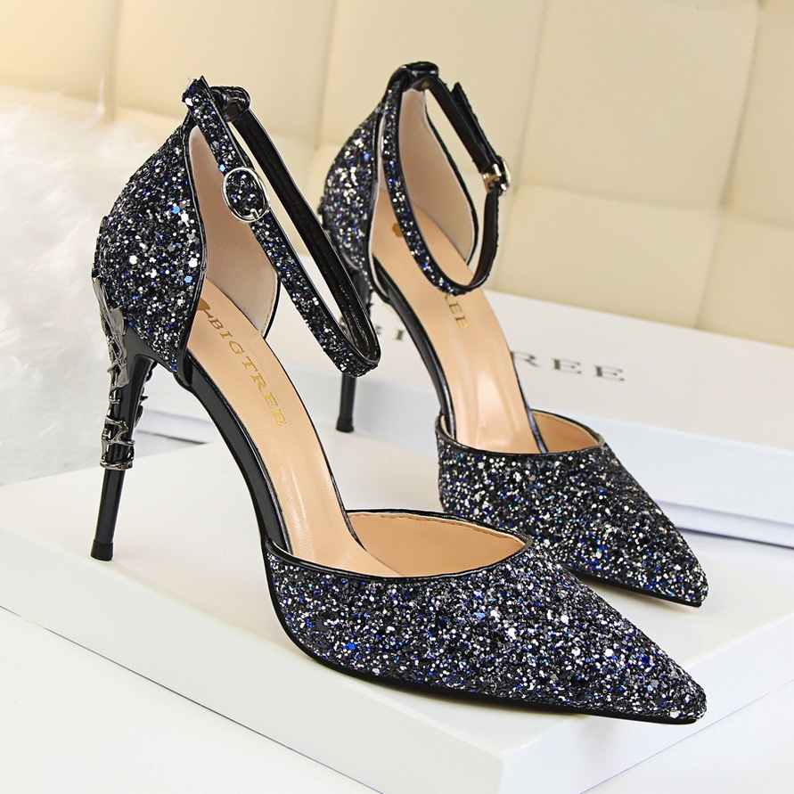 Giày sandal nữ giày nữ mũi nhọn đế cao gót nữ cao gót 9.5 cm 3.7 inch plus size giày nữ