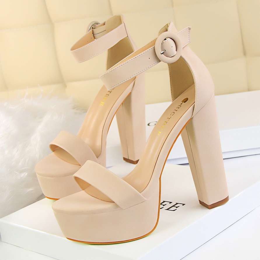 Giày Sandal Nữ Gót Tròn Mũi Tròn Giày Sandal Cao Gót Nữ Đế Xuồng Giày Cao Gót 13.5cm 5.3inch plus size giày đính nơ ngọc chùm