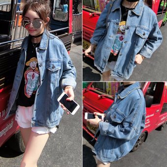 Korean Women and Girls Retro Blouse Denim Jacket - intl  