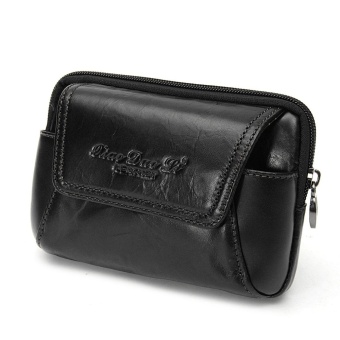 Men Cowhide Leather Cell Phone Case Cover Pouch Belt Purse Fanny Pack Waist Bag - intl  