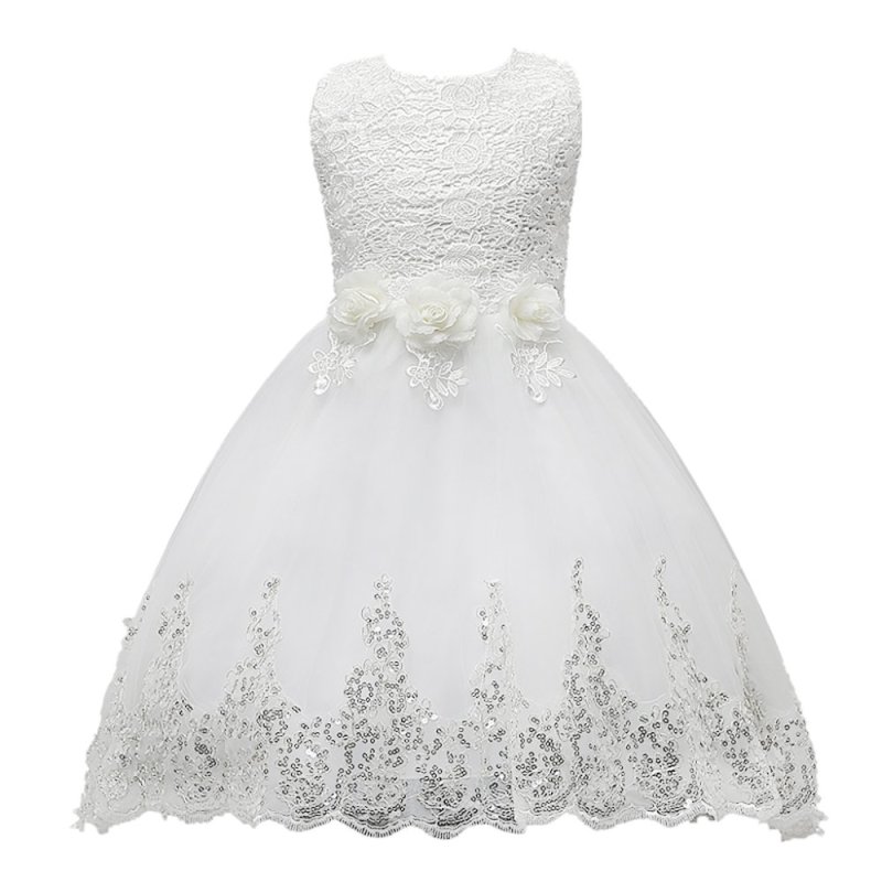 Nơi bán Mesh Flower Lace Girl Kid Bridesmaid Trail Dress Wedding Party
White 130cm - intl