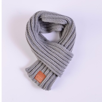 New Boy Girl Baby Winter Warm Color Scarf Knitting Wool Children Neck Warmer(Grey) - intl  