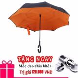Ô dù mở ngược chuyên dùng cho ô tô màu cam tặng móc chìa khóa shopaha247