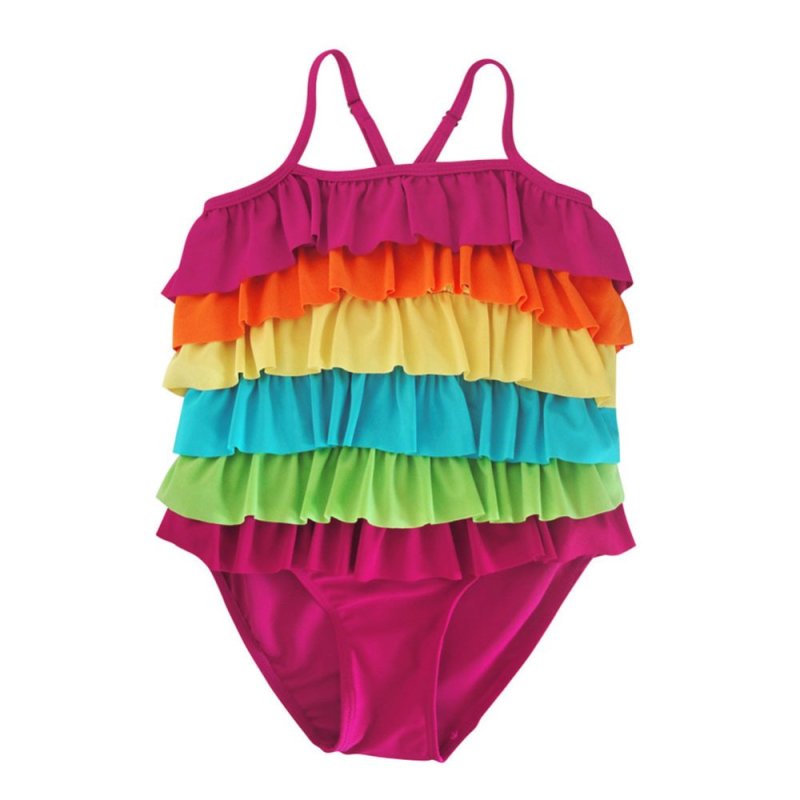 Nơi bán PAlight Girls Rainbow Layers Cake One-piece Swimsuit - intl