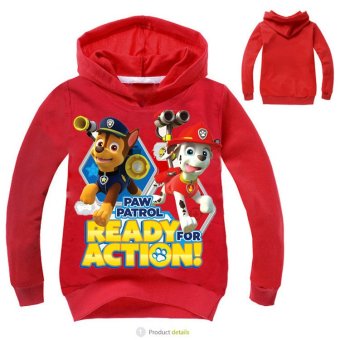 Paw Patrol 3-10 Years Old 95-135cm Hight Boy or Girls' Long-sleeved Cardigan Sweaters(Color:Red) - intl  