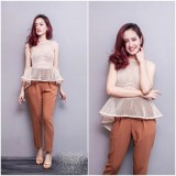 Quần baggy kate Navi cam