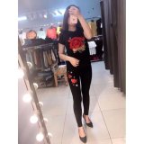 Quần legging thêu hoa hồng ZEAL SHOP