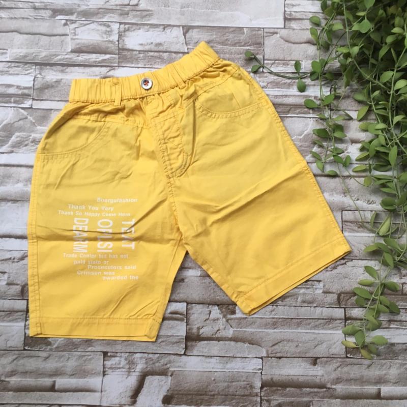Nơi bán Quần lửng kaki in chữ lưng thun từ 22kg đến 38kg - QT205 - vàng