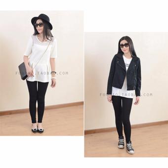 Quần Nữ Legging Thun Cotton Xanh Đen W877DEN May 2018 - 3 Quần Nữ Legging Thun Cotton Xanh Đen W877DEN - 3