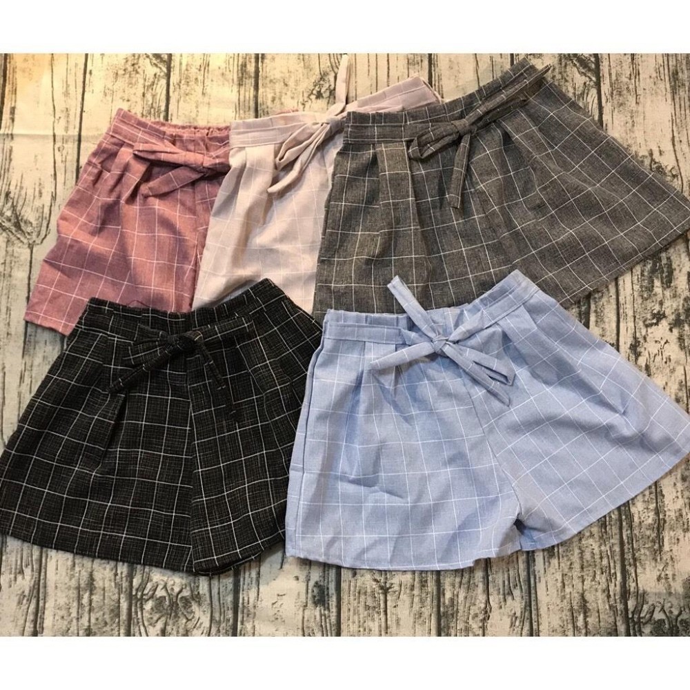 Quần sooc KẺ buộc nơ Chipxinhxk