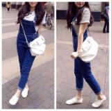 Quần yếm jean nữ dài trơn