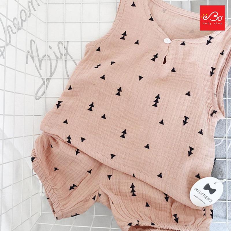 Nơi bán Set đồ cho bé vải xô nâu 110