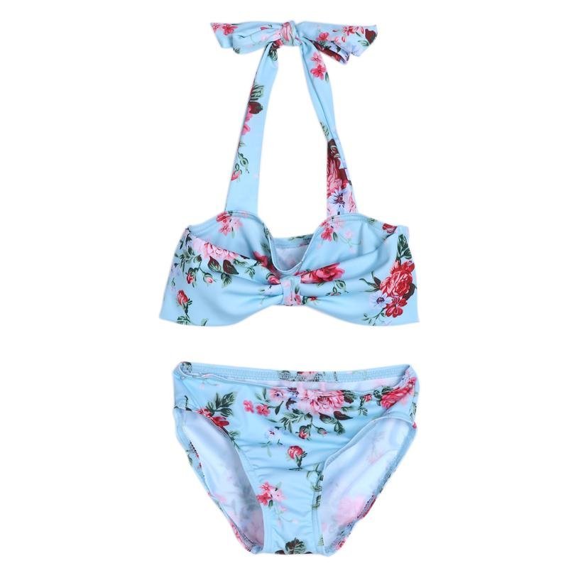 Nơi bán Summer Kids Girls Floral Bikini Set Swimwear Swimsuit - intl