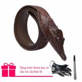 Thắt lưng da cá sấu nguyên đầu đan viền hc3014