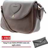 Túi đeo chéo nữ papa ppt002 + ví nữ papa ppv001