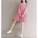 Vay bầu đuôi cá kẻ caro nhỏ đỏ