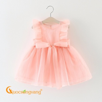 Váy đầm bé gái kiểu công chúa tay bèo GLV044-Pink  