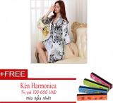 Váy ngủ kèm áo choàng phi bóng cao cấp DE500 + Tặng kèn Harmonica