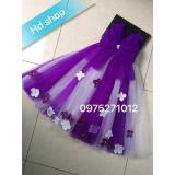 Váy tutu công chúa tím pha trắng