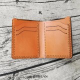 [HCM]Bóp nam, Ví nam mini nhỏ gọn mẫu đứng da bò handmade VN02O22 Màu Vàng Bò Kichi