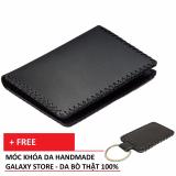 Ví Bóp Nhỏ Handmade Da Bò Thật Galaxy Store GVM03 + Tăng Móc khóa da handmade Galaxy Store