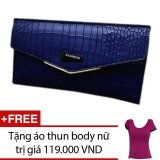 Ví nữ da bò thật hàng nhập cao cấp + Tặng 1 áo thun body nữ