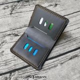 Bóp ví nam, Ví nam da bò, ví nam mini, ví nam mẫu đứng mini da bò handmade - VN02B