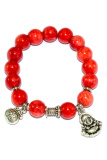 Vòng đá san hô đỏ charm phật Di lạc VD593