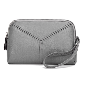 Women PU Leather Multifunction Mini Phone Bag Card Coin Clutch Bag(Grey) - intl  