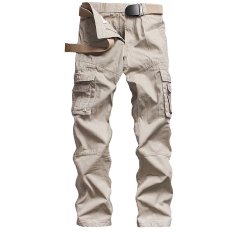 Giá Niêm Yết Xialu Men’s Plus Fertilizer Straight Mid-waisted Long Cargo Pants Beige(Belt not include) – intl   XIALU
