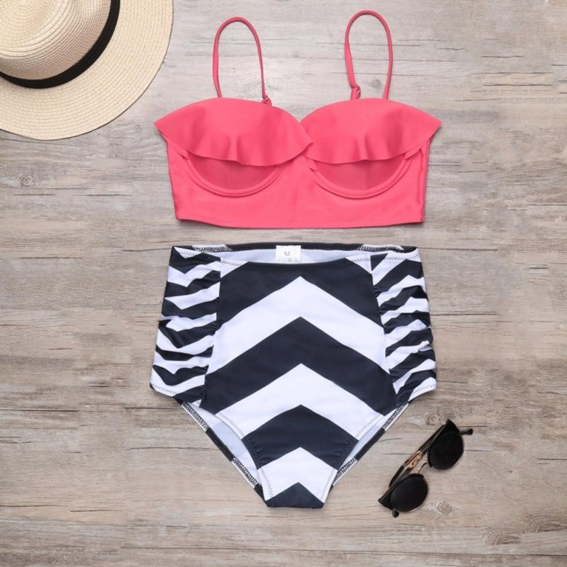 Nơi bán Yika Solid Ruffle Push Up Top and Geometric Print Brief Bikini Set
Swimwear - intl
