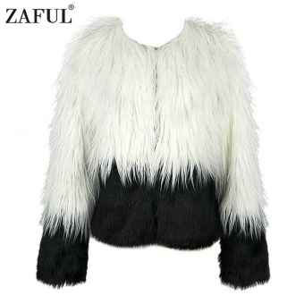 Zaful Woman Elegant Faux Fur Coat Women Fluffy Warm Long Sleeve Bump-Color Female Outerwear Chic Autumn Winter Coat Jacket Hairy...