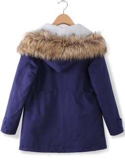 ZANZEA Fleece Faux Fur Coat Parka Hooded Trench Outwear Womens Winter Warm Thick Jacket (Intl)  