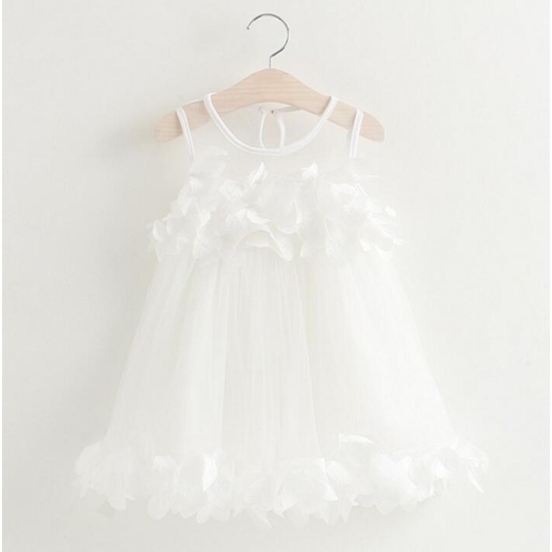 Nơi bán ZH Girl Fashion Sweet Lace Vest Dress Princess Dress Petal Dress White - intl