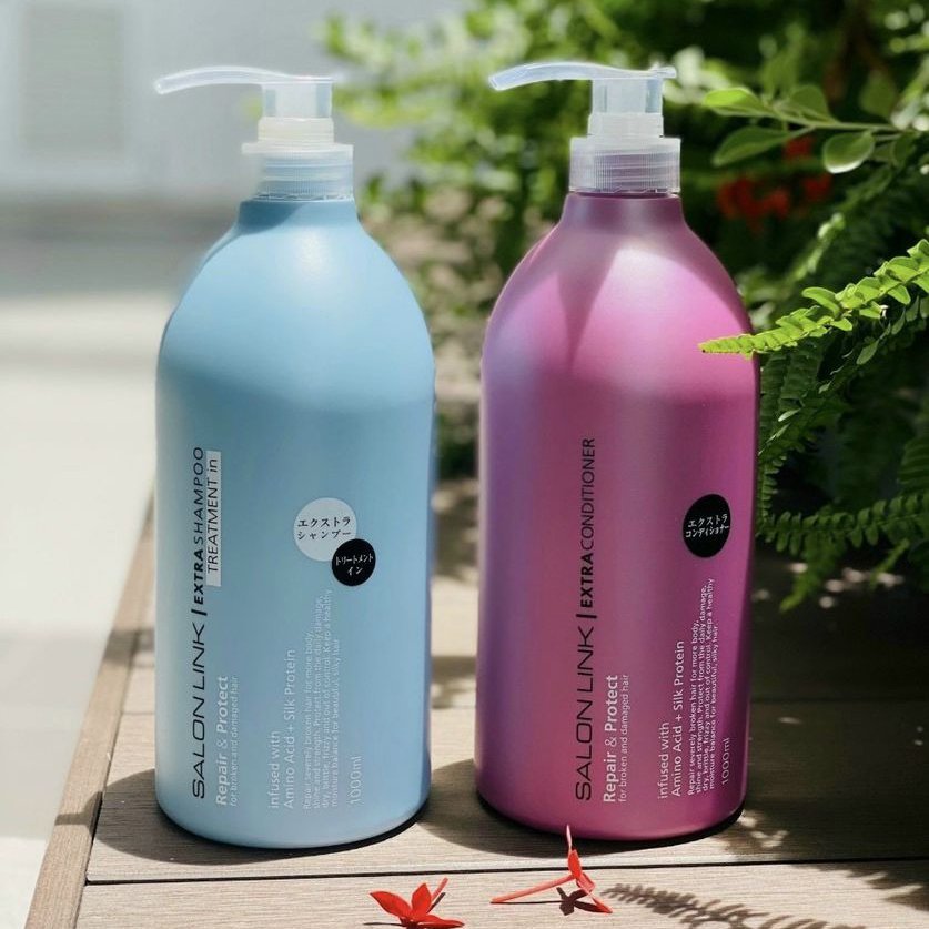 Cặp dầu gội xả salonlink extra nhật bản không chứa silicone giúp phục hồi tóc hư tổn mượt và thơm nhẹ