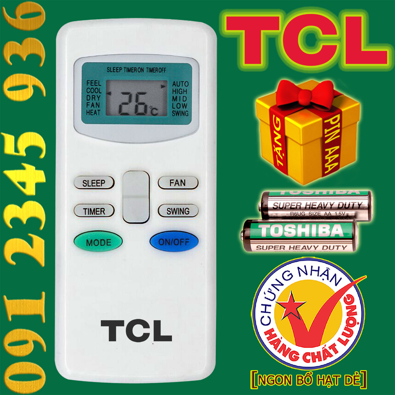 Điều khiển TCL cho điều hòa.